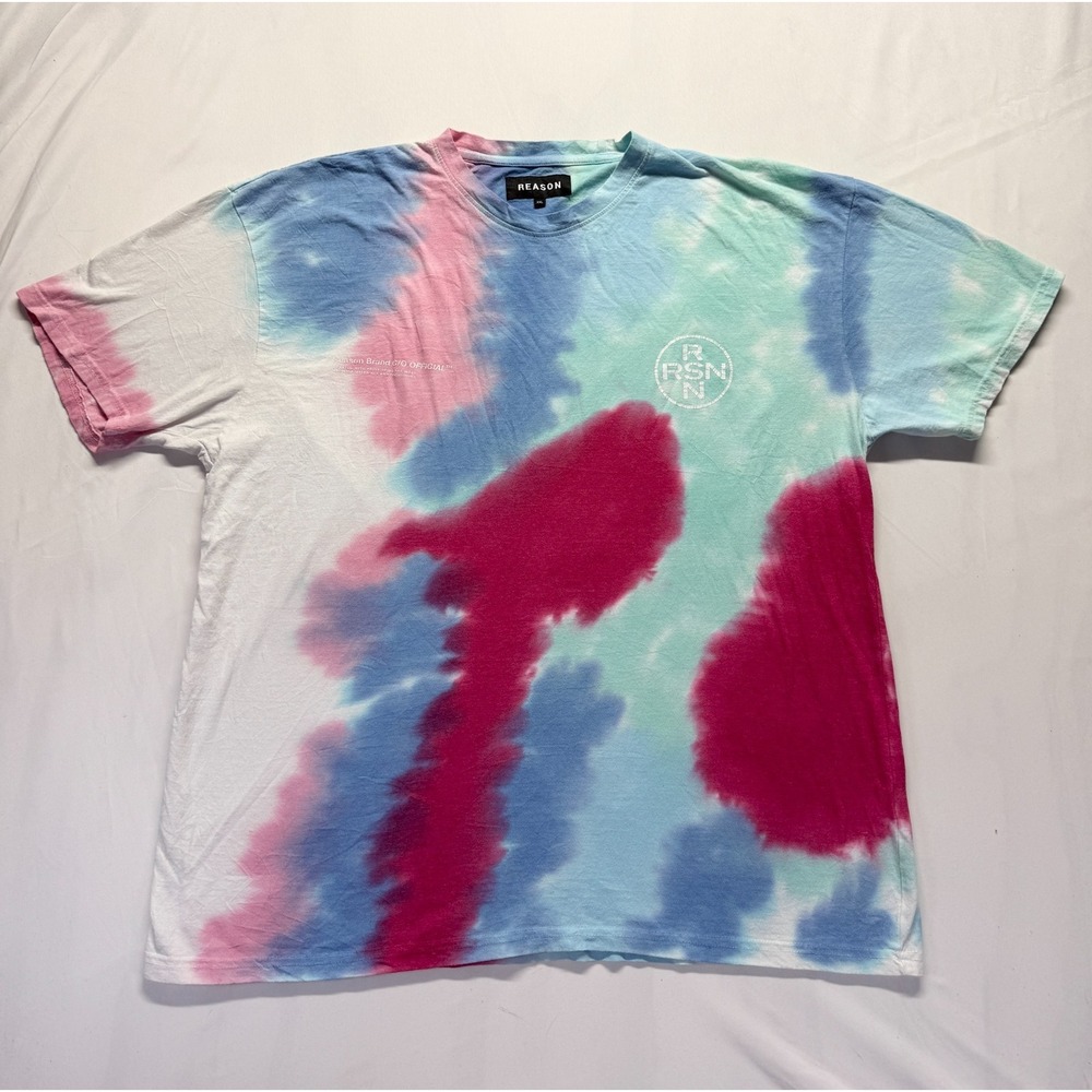 Reason T Shirt Mens 2XL Multicolor Tie Dye Graphic RSN Logo Casual Streetwear
